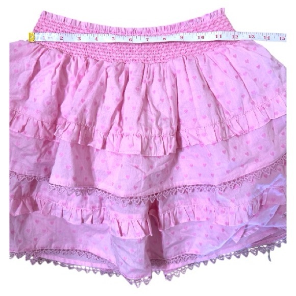 Love Shack Fancy x American Girl Girls Heart
Print Ruffled Skirt Pink L 14/16 - Picture 4 of 9